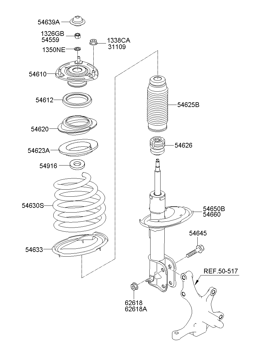 KIA 54626-4H000 - Ударен тампон, окачване (ресьори) vvparts.bg