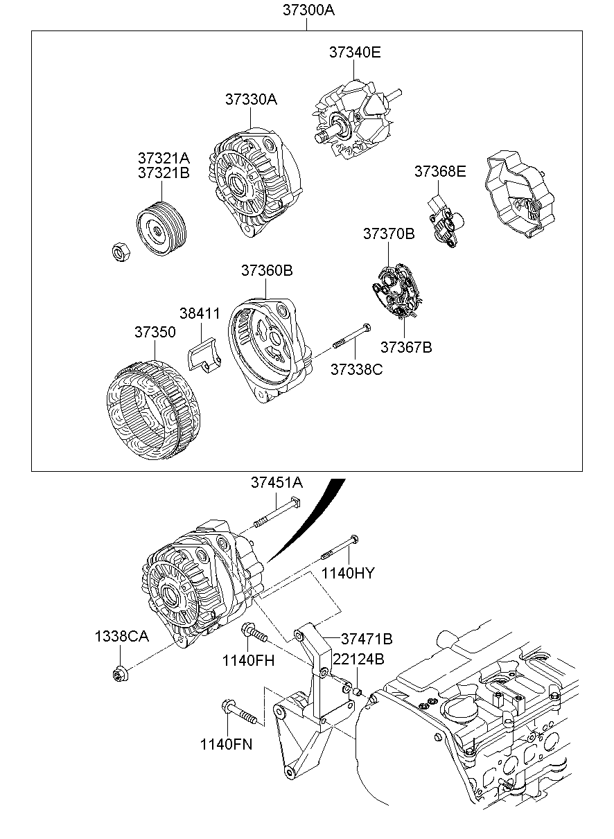 KIA 373004A310 - Генератор vvparts.bg