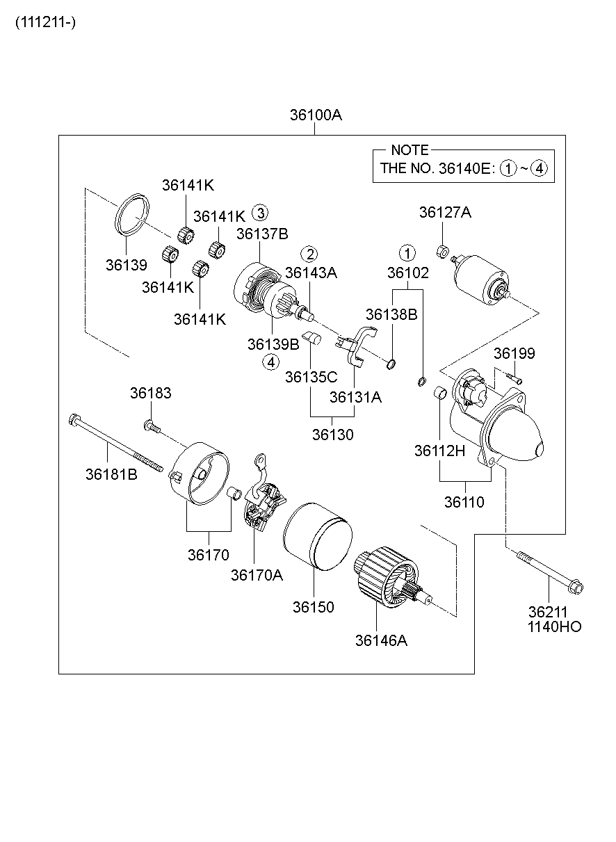 KIA 361004A025 - Стартер vvparts.bg