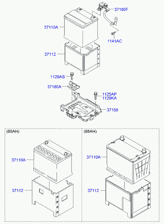 KIA 3711029102 - Battery assy vvparts.bg