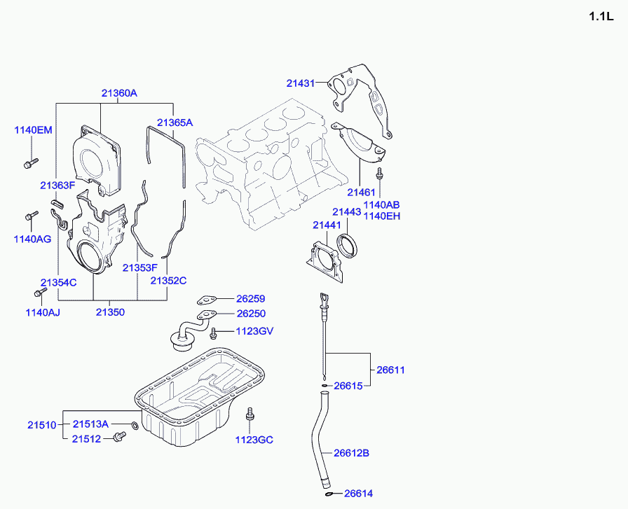 KIA 21443-22000 - Семеринг, колянов вал vvparts.bg