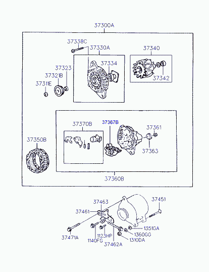 Hyundai 3733402500 - Комплект колесен лагер vvparts.bg