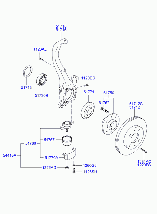 Hyundai 51712 38300 - Спирачен диск vvparts.bg