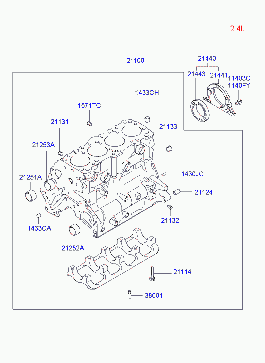 KIA 21443-38010 - Семеринг, колянов вал vvparts.bg