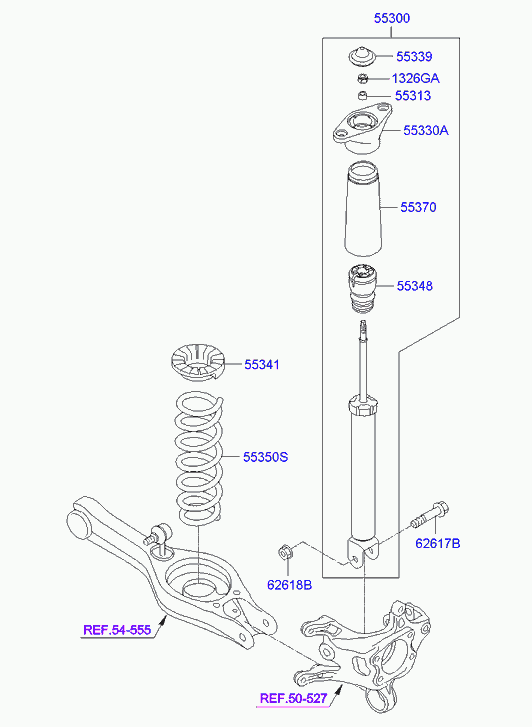 Hyundai 55300A6000 - Амортисьор vvparts.bg