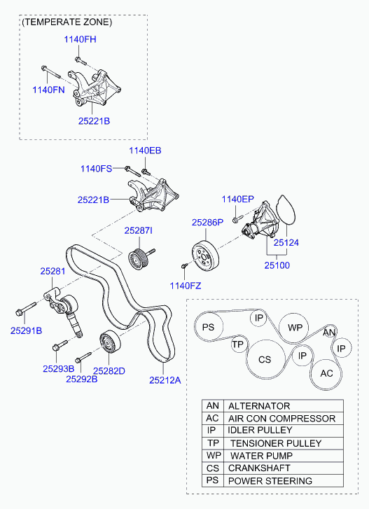 Hyundai 25100-3A000 - Водна помпа vvparts.bg