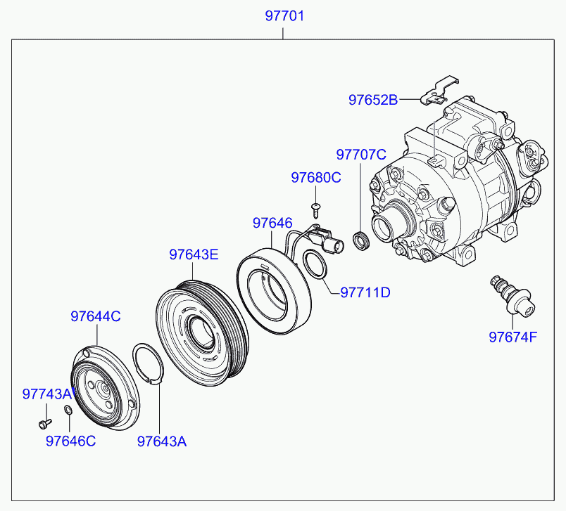 Hyundai 977013K125 - Компресор, пневматична система vvparts.bg