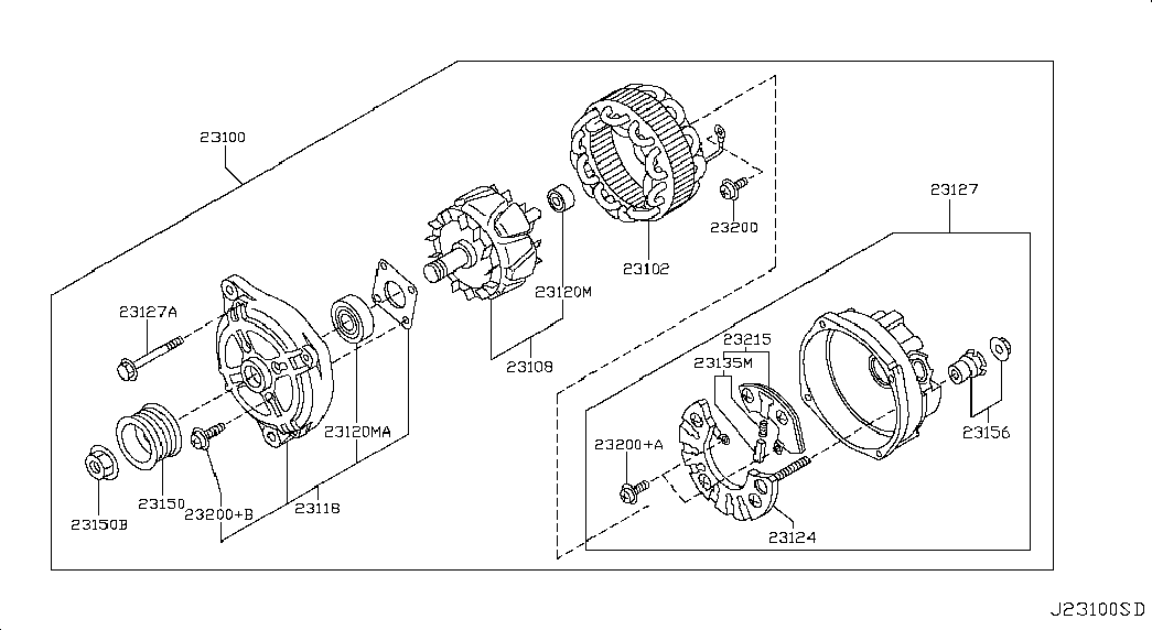 NISSAN 23100-3FY1A - Генератор vvparts.bg