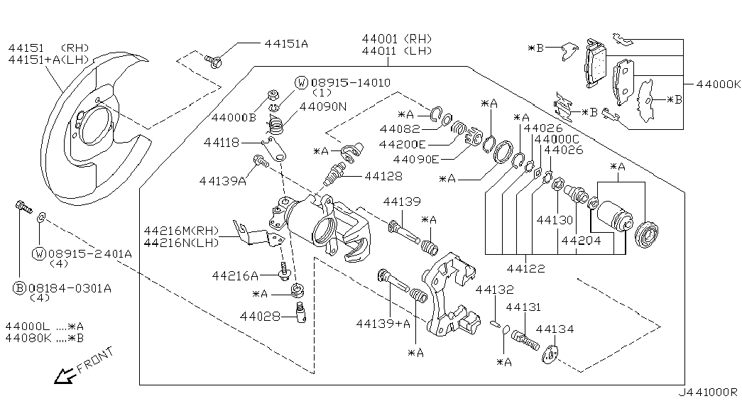 NISSAN 4412361E00 - Бутало, спирачен апарат vvparts.bg