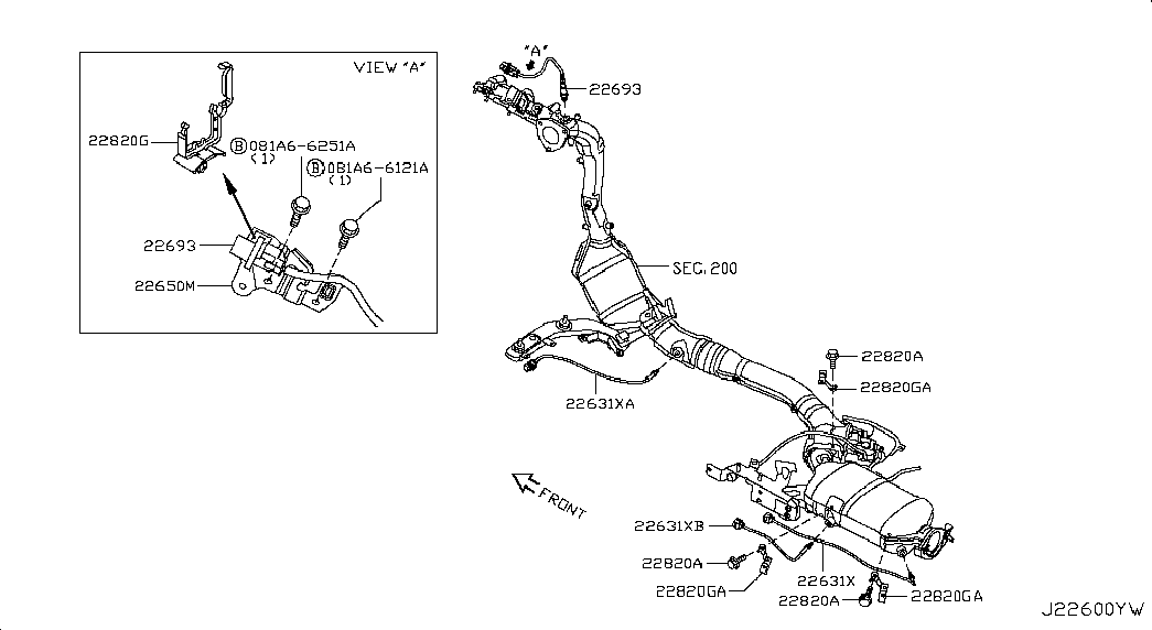 Infiniti 22693 5X20A - Ламбда-сонда vvparts.bg