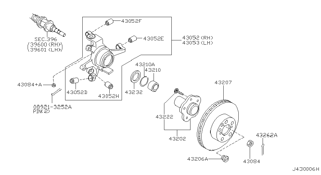 NISSAN 40214-AG100 - Комплект колесен лагер vvparts.bg