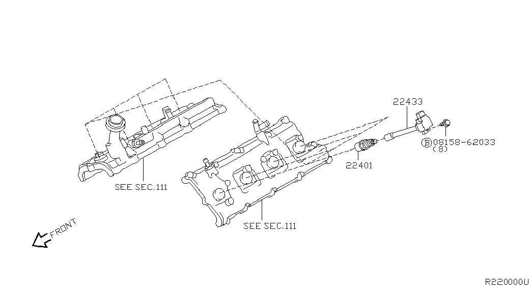 NISSAN 22401 5M014 - Запалителна свещ vvparts.bg