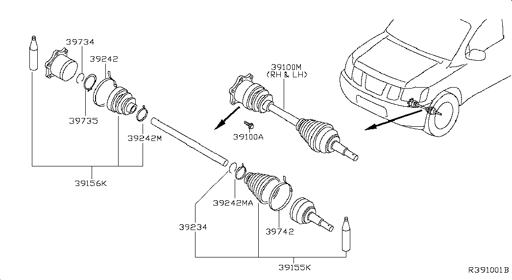 NISSAN 39241-8J126 - Маншон, полуоска vvparts.bg