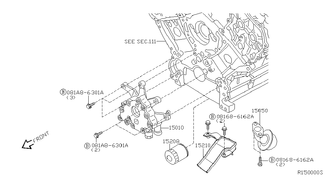 NISSAN 1520831U01 - Маслен филтър vvparts.bg