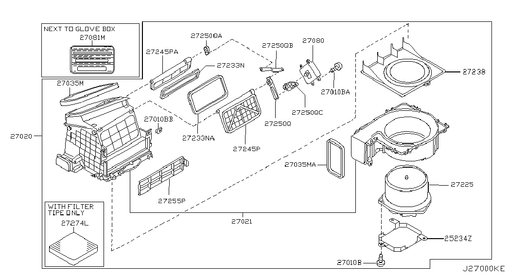 NISSAN 27277-4M425 - Филтър купе (поленов филтър) vvparts.bg