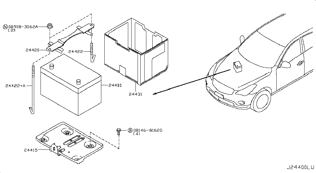 Infiniti 2441088S7A - Стартов акумулатор vvparts.bg