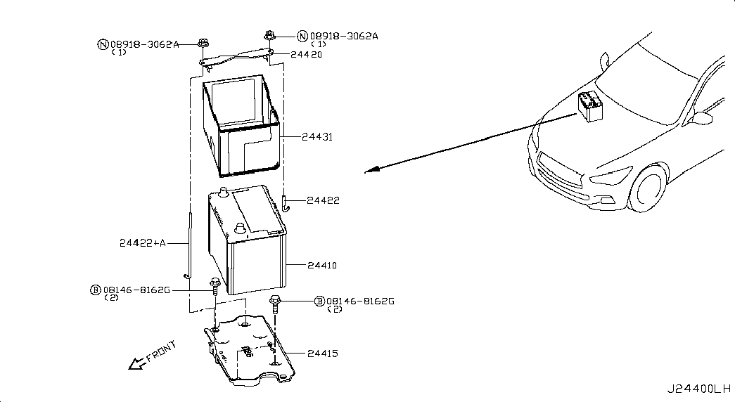 NISSAN 244101VA0B - Стартов акумулатор vvparts.bg