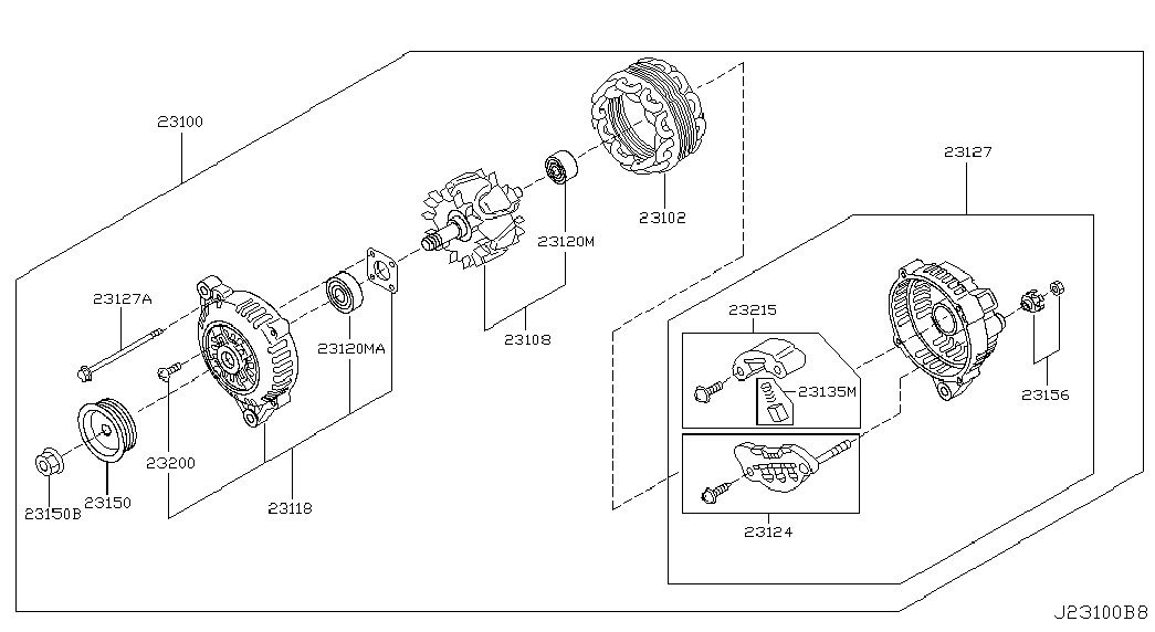 NISSAN 23120-22J20 - Лагер vvparts.bg