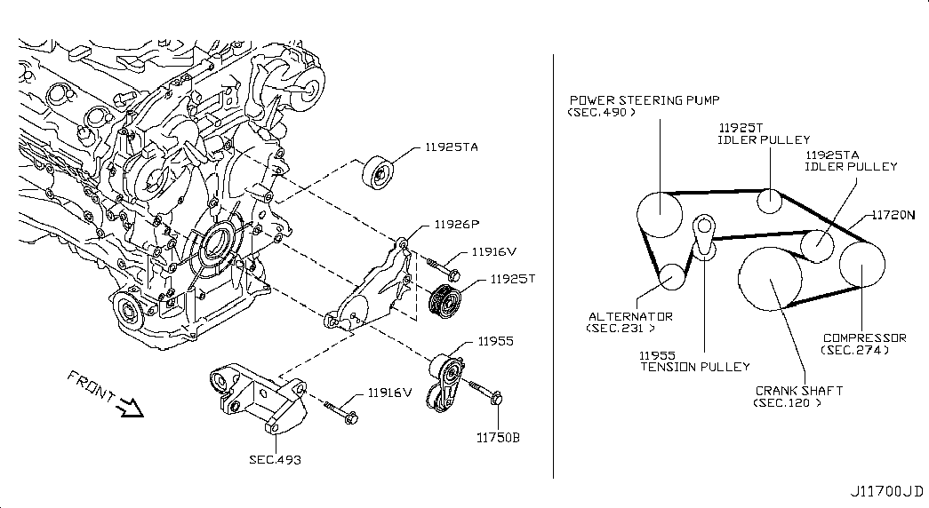 Infiniti 11720-JK20A - Пистов ремък vvparts.bg