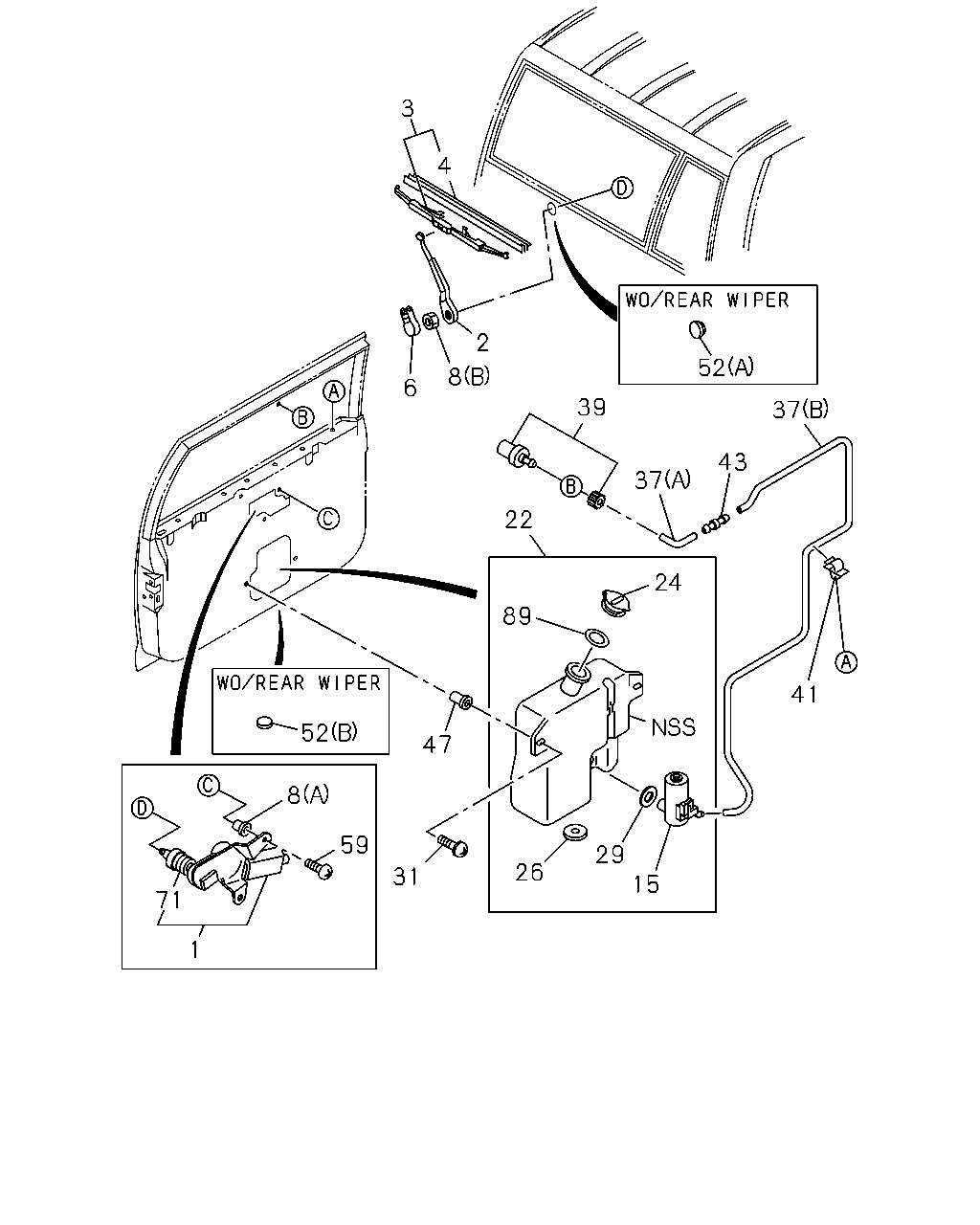 Daihatsu 8-97252-182-0 - Перо на чистачка vvparts.bg