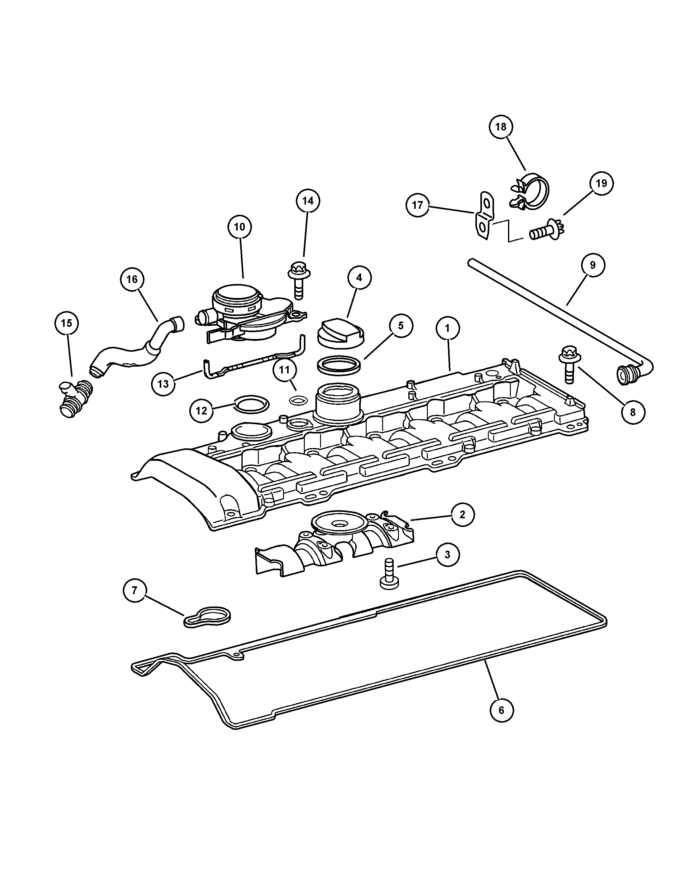 Jeep 5080 084AA - Комплект гарнитури, капак на цилиндровата глава vvparts.bg