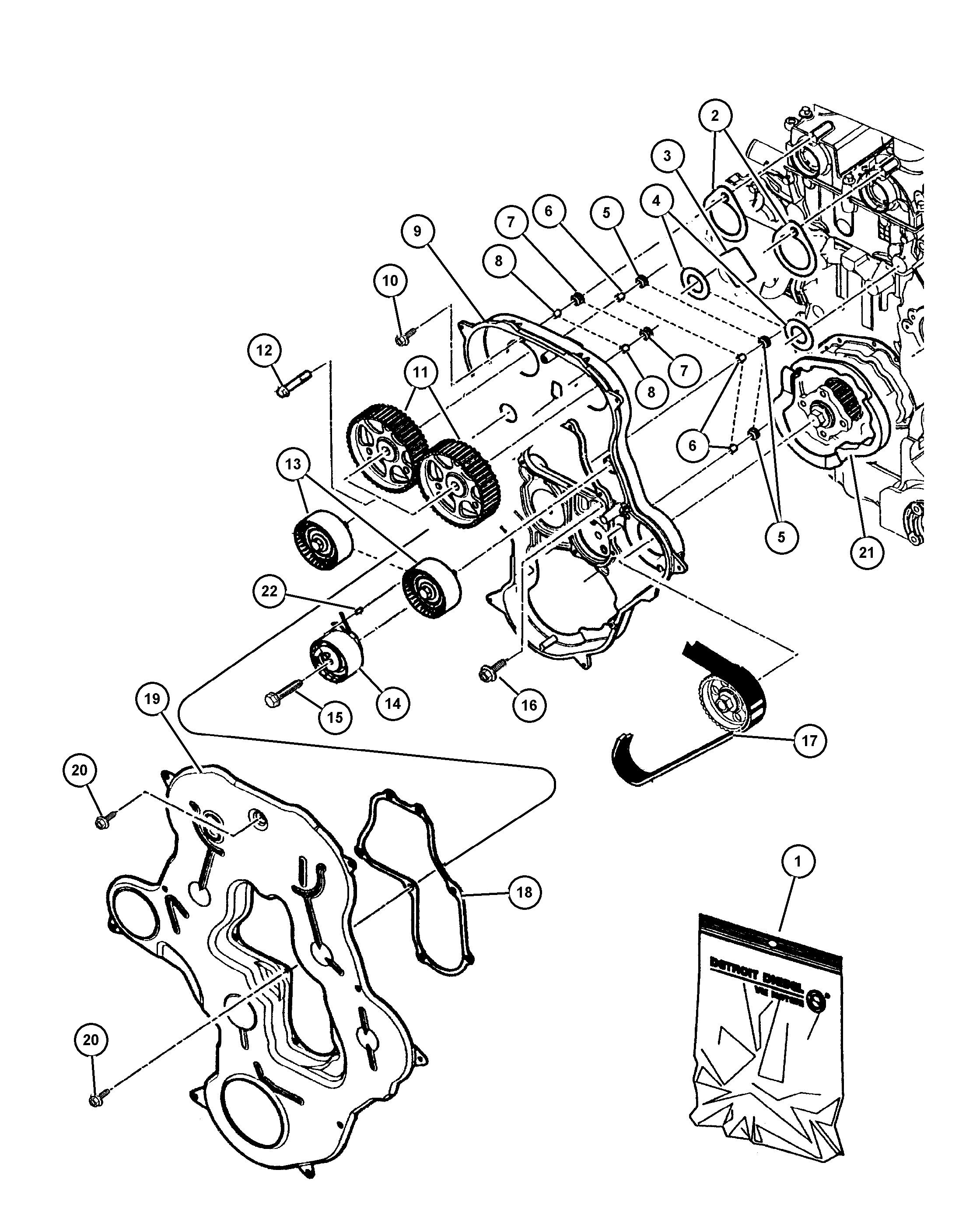 Chrysler 5139 028AA - Комплект ангренажен ремък vvparts.bg