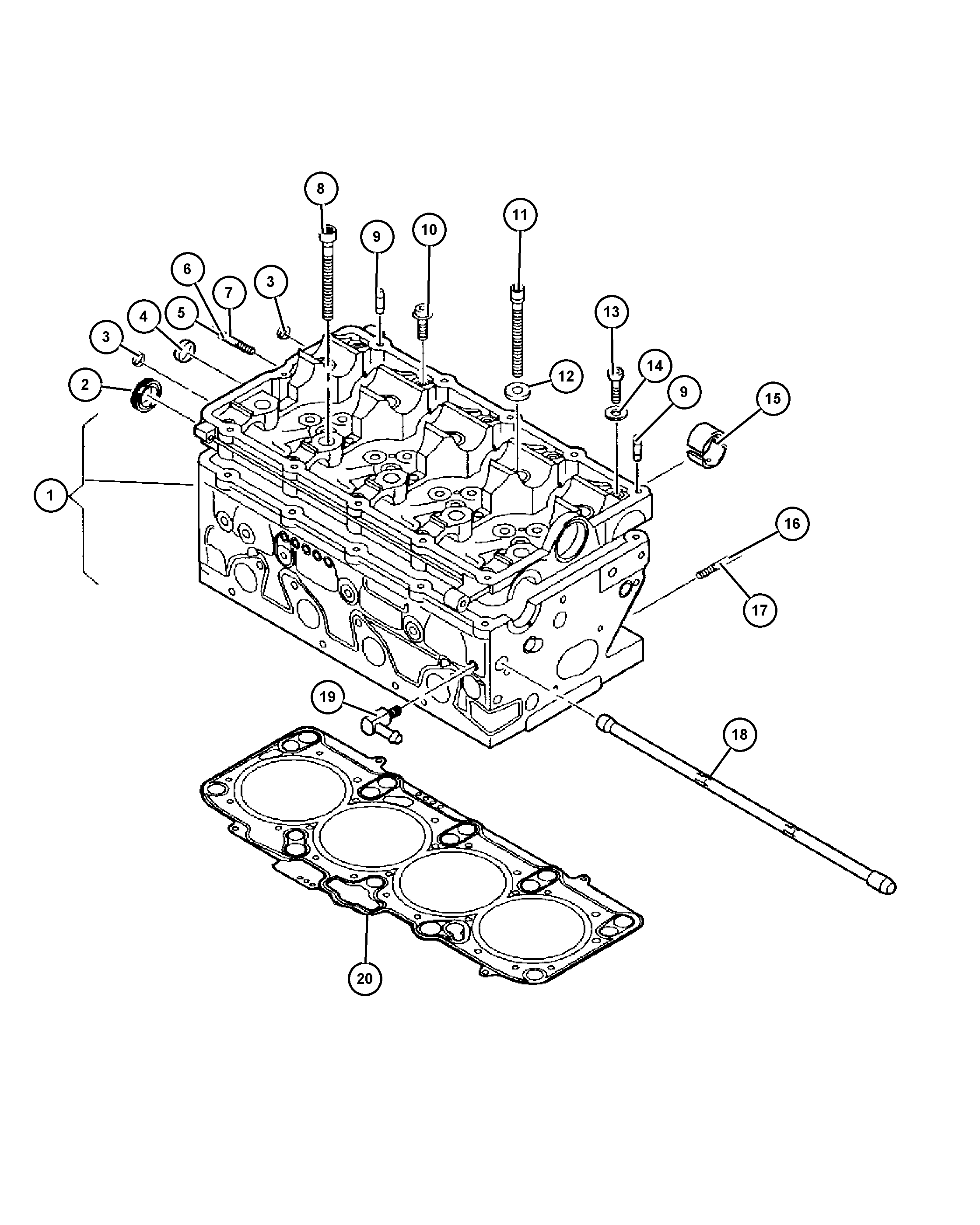 Jeep 68033 094AA - Гарнитура, цилиндрова глава vvparts.bg