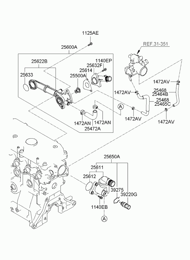 Hyundai 25612-02501 - Термостат, охладителна течност vvparts.bg