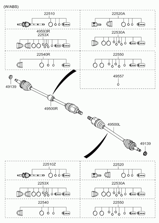 KIA 49595-07000 - Маншон, полуоска vvparts.bg