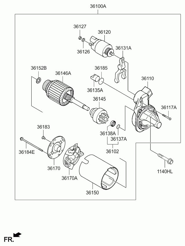 KIA 361002B110 - Стартер vvparts.bg