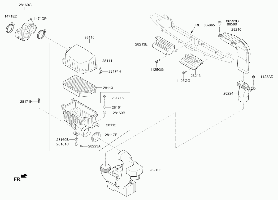 KIA 28113 3Z100 - Въздушен филтър vvparts.bg