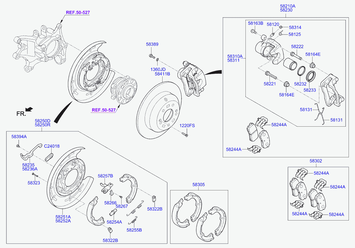 KIA 58302C5A01 - Комплект спирачно феродо, дискови спирачки vvparts.bg