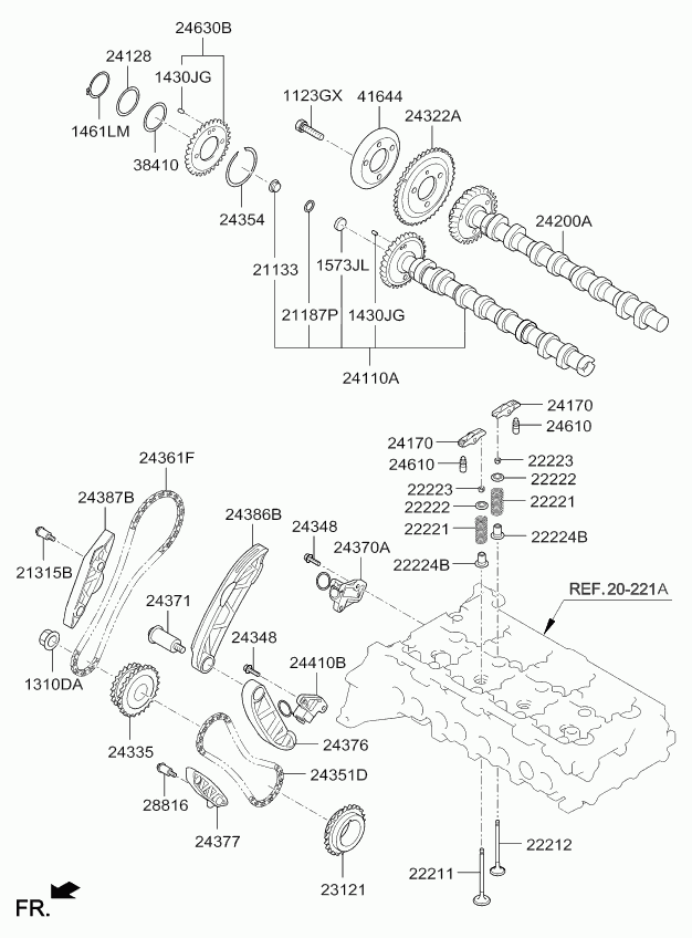 Hyundai 243772F600 - Комплект ангренажна верига vvparts.bg