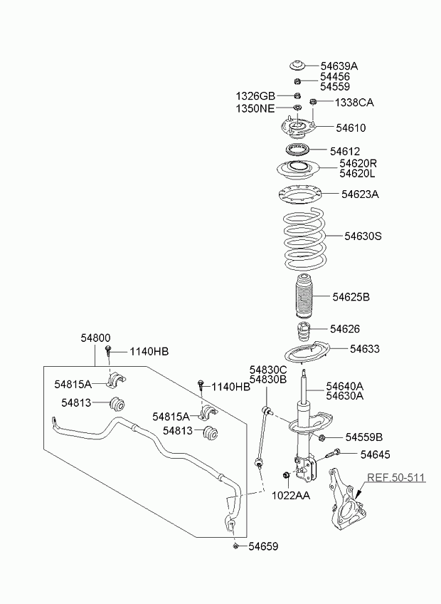 Hyundai 546264D000 - Ударен тампон, окачване (ресьори) vvparts.bg