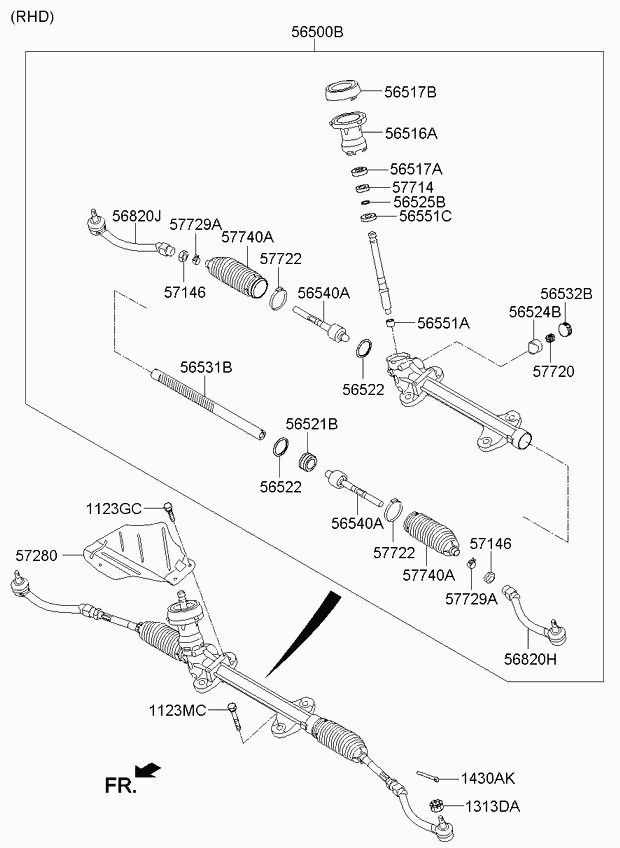 KIA 56500A7000 - Кормилна кутия vvparts.bg