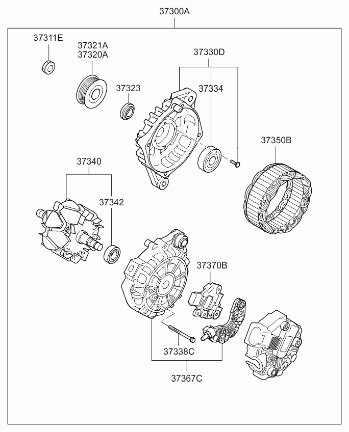 Hyundai 37300-03605 - Генератор vvparts.bg