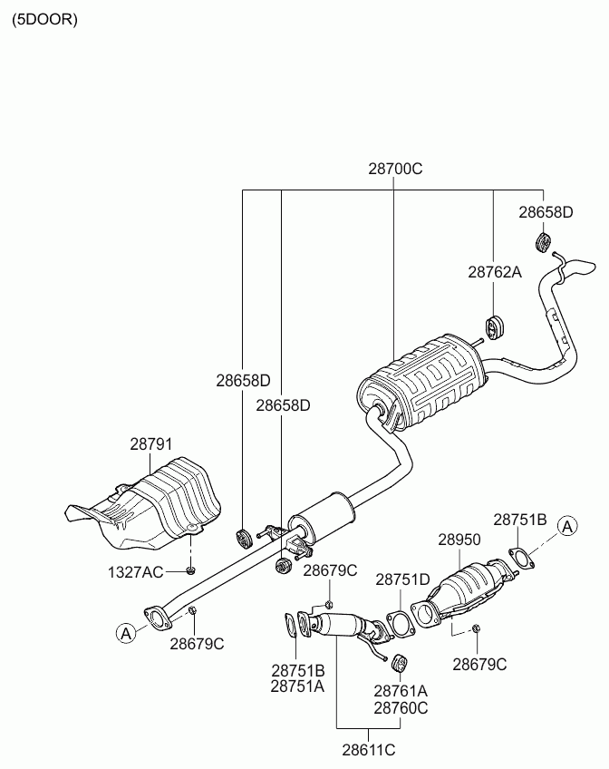 KIA 286101H150 - Изпускателна тръба vvparts.bg