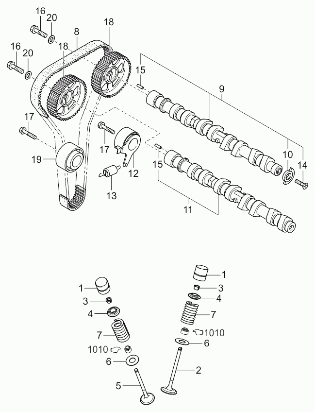 KIA 24410-2X-701 - Обтяжна ролка, ангренаж vvparts.bg