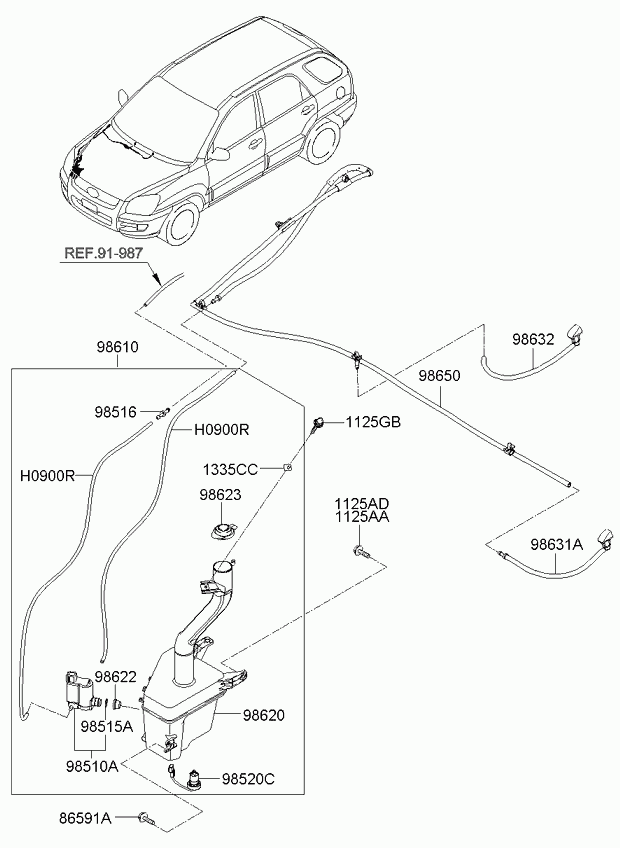 KIA 985101F100 - Водна помпа за миещо устр., почистване на стъклата vvparts.bg