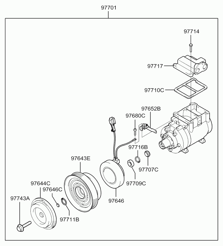 KIA 97701-2C100 - Компресор, климатизация vvparts.bg