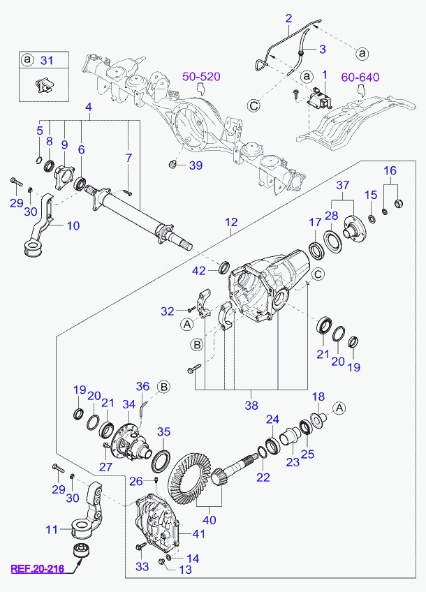 Hyundai K9960682064 - Опора карданен вал vvparts.bg