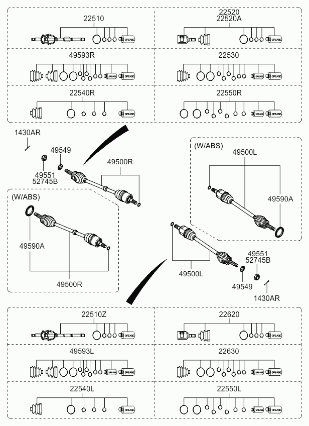 Hyundai 49595-1G000 - Маншон, полуоска vvparts.bg