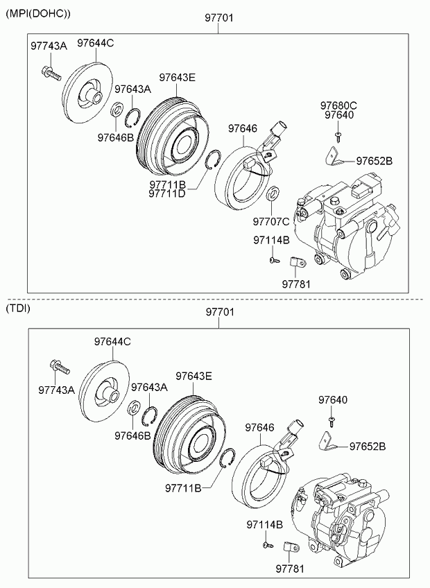 KIA 97701-1G010 - Компресор, климатизация vvparts.bg