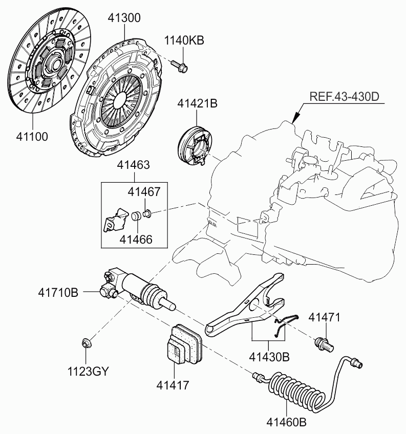 Hyundai 41100-32021 - Комплект съединител vvparts.bg