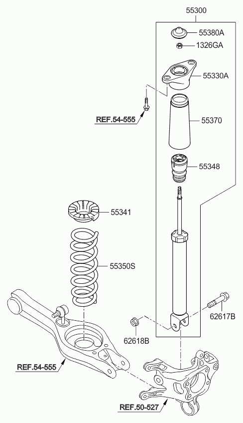 Hyundai 55300A2050 - Амортисьор vvparts.bg