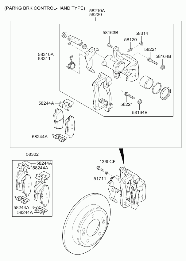 KIA 58302-A2A30 - Комплект спирачно феродо, дискови спирачки vvparts.bg