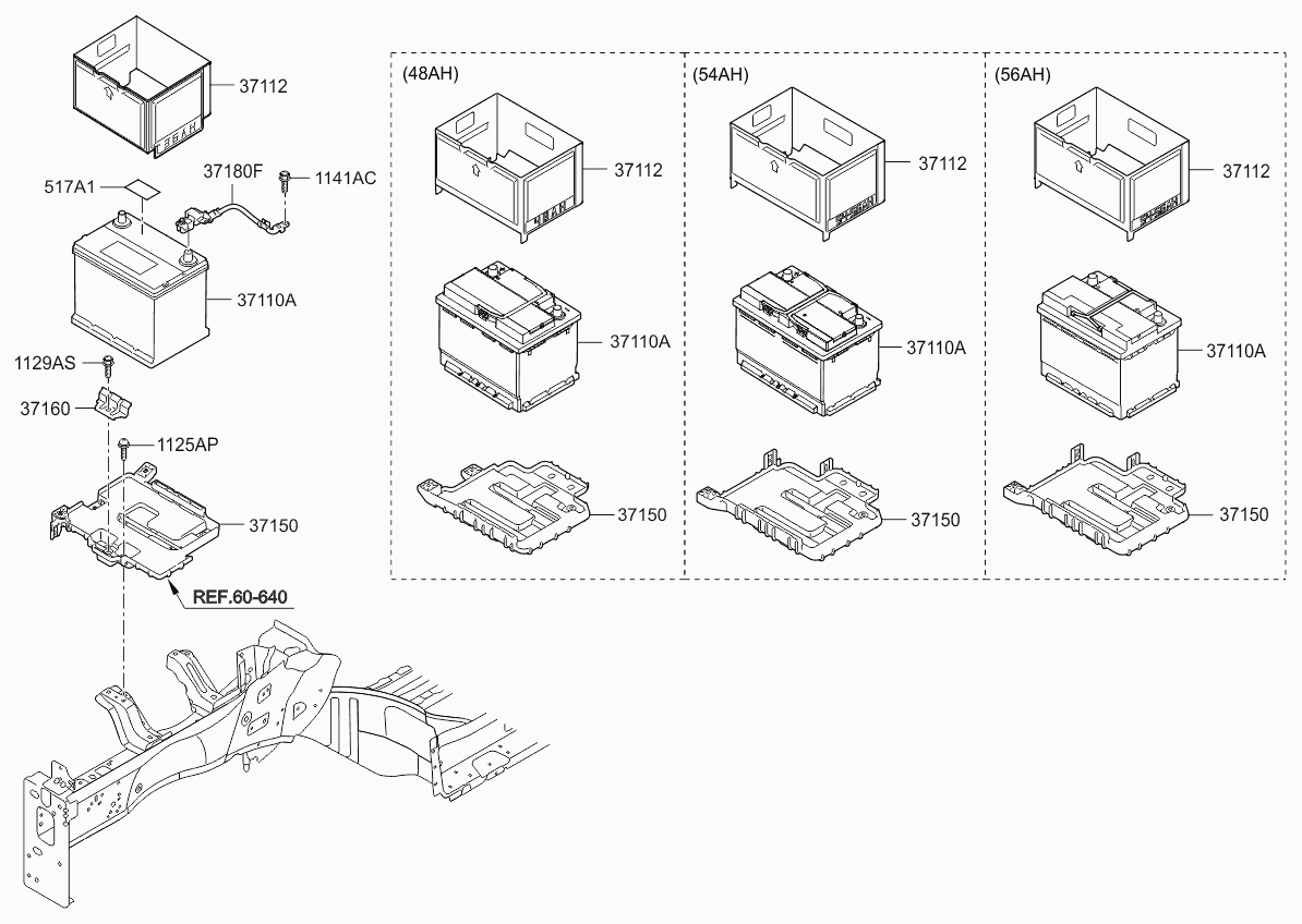 Hyundai 37110A6000 - Стартов акумулатор vvparts.bg