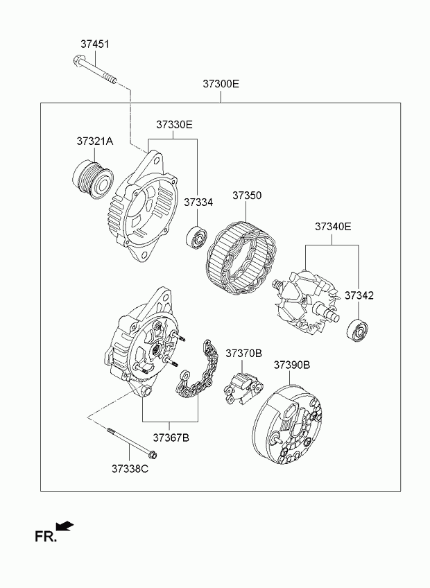 Hyundai (BEIJING) 37322-2G500 - Ремъчна шайба, генератор vvparts.bg