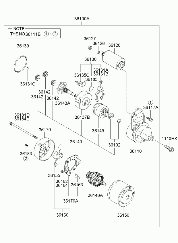 KIA 36100-23170 - Стартер vvparts.bg