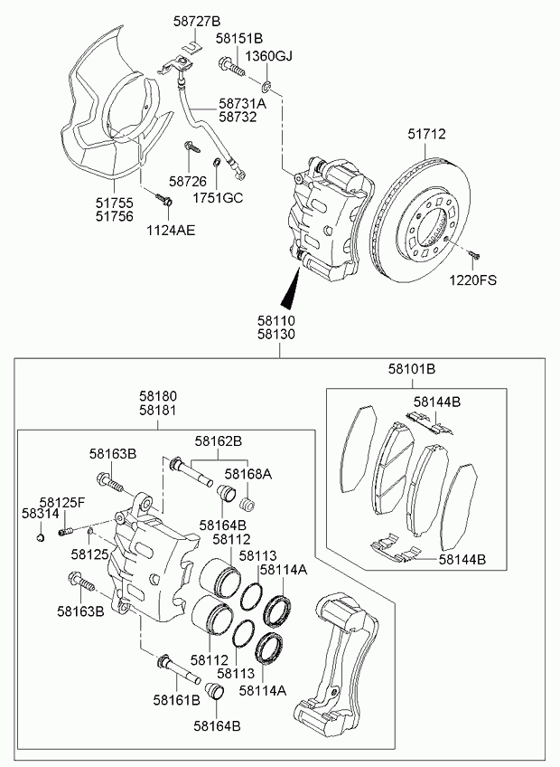 KIA 58110-2P700 - Спирачен апарат vvparts.bg